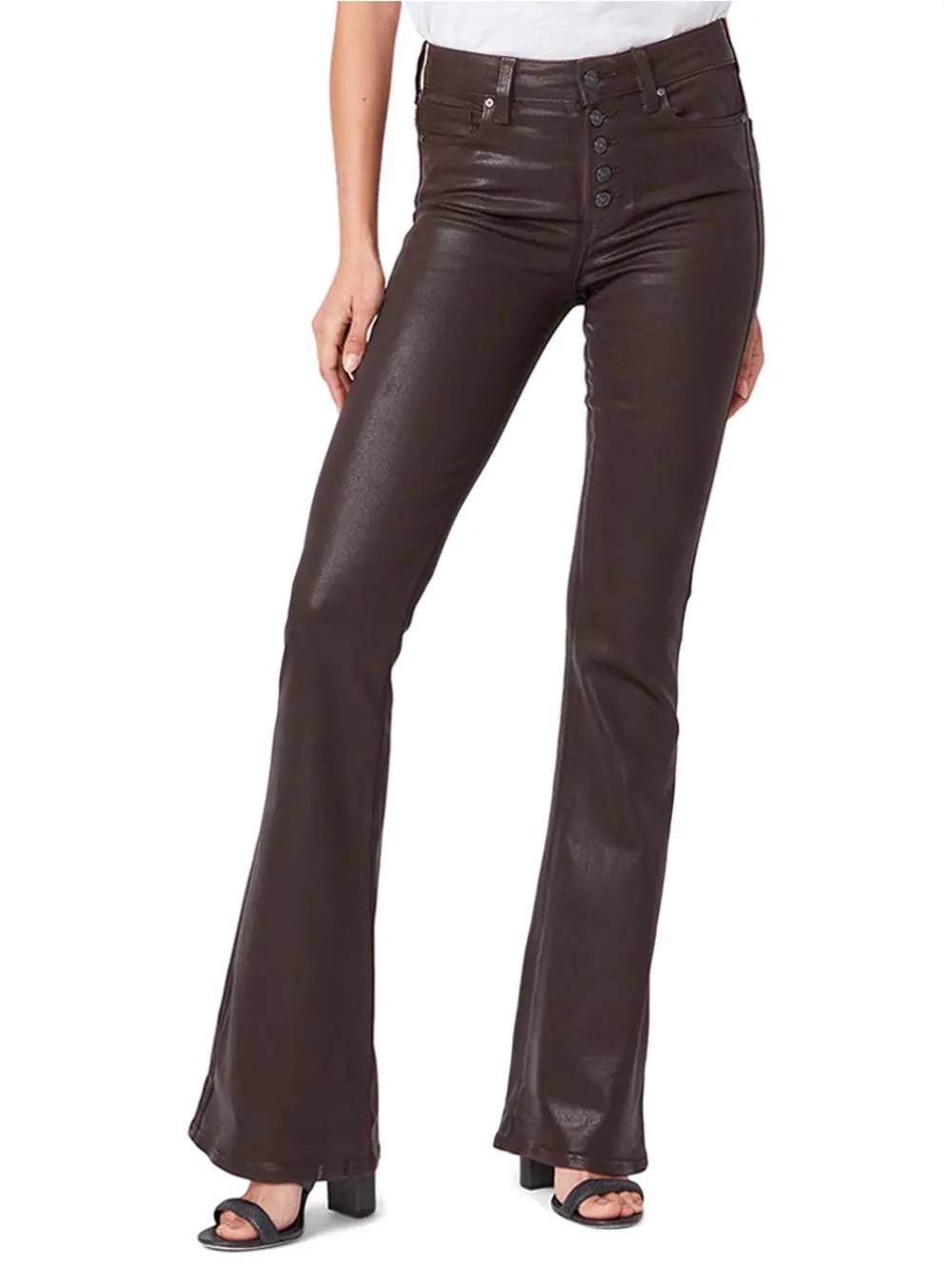 Paige high rise Lou Lou brown coated jeans